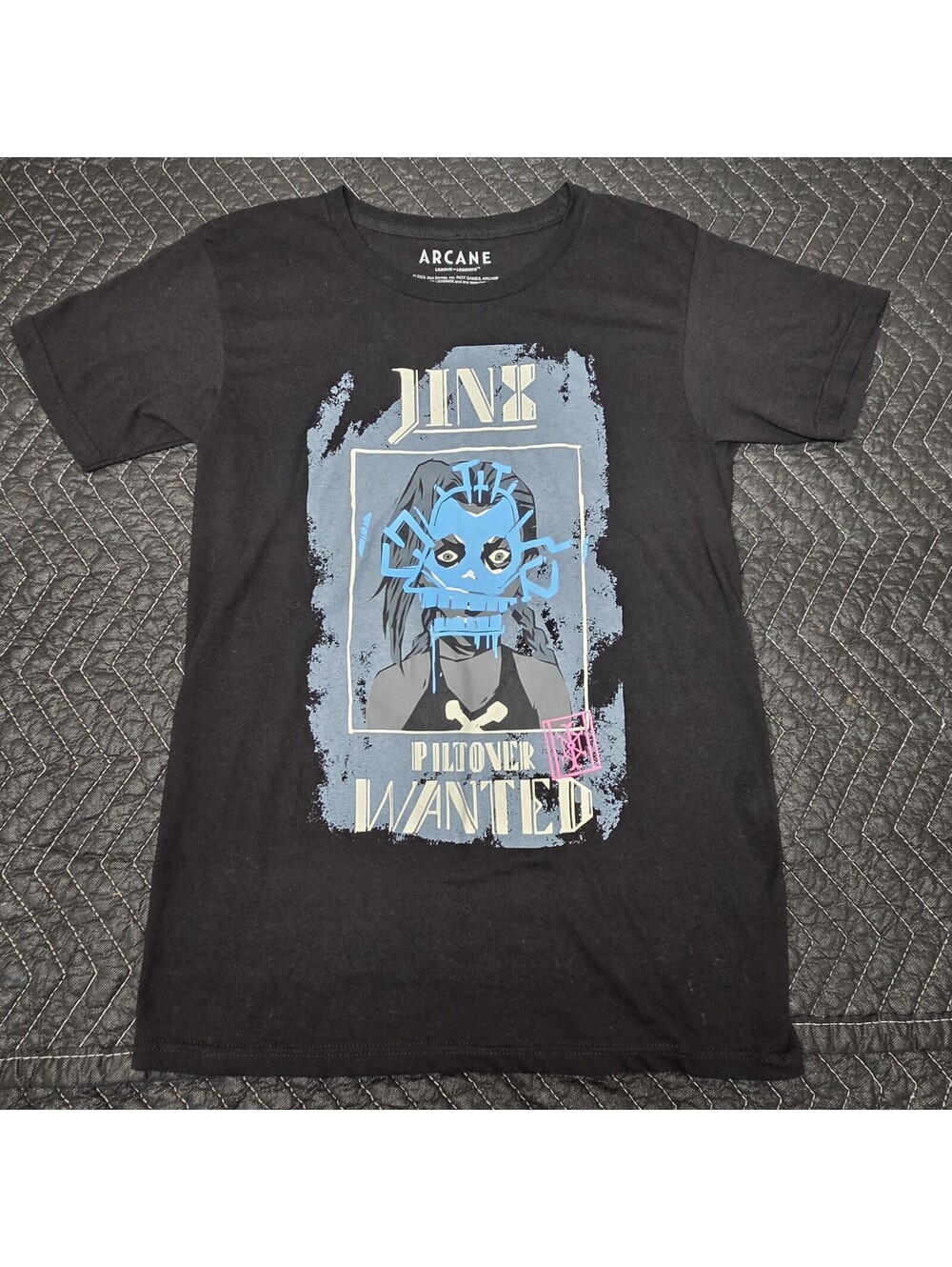 Hot Topic League of Legends Arcane Jinx Wanted T-Shirt Men's Small Black NWT